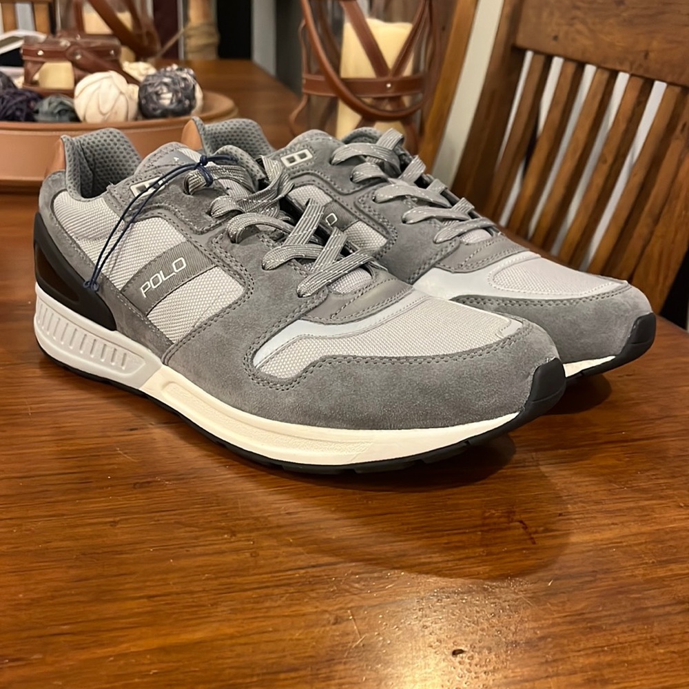 Polo Ralph Lauren Train 100 SK-ATH Shoes Sneakers new grey Mens Size 12